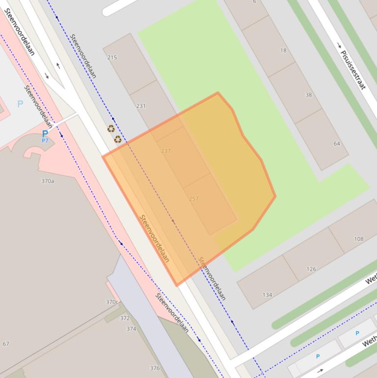 Kaart van postcodegebied 2284CL.