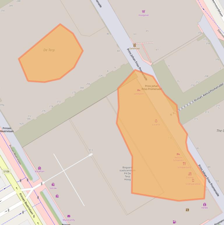 Kaart van postcodegebied 2284DC.