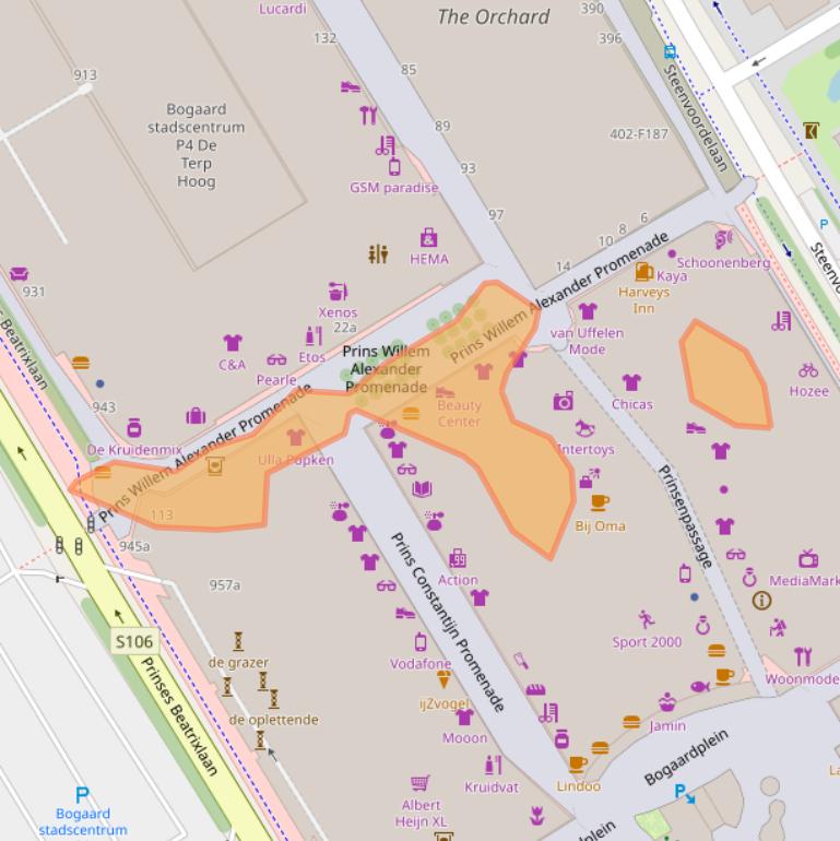 Kaart van postcodegebied 2284DJ.