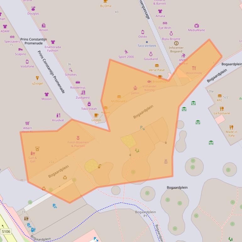 Kaart van postcodegebied 2284DM.