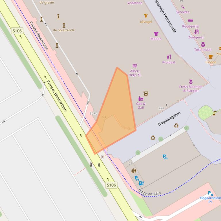 Kaart van postcodegebied 2284DN.