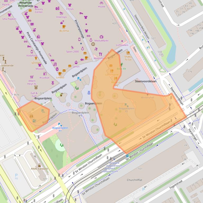 Kaart van postcodegebied 2284DP.