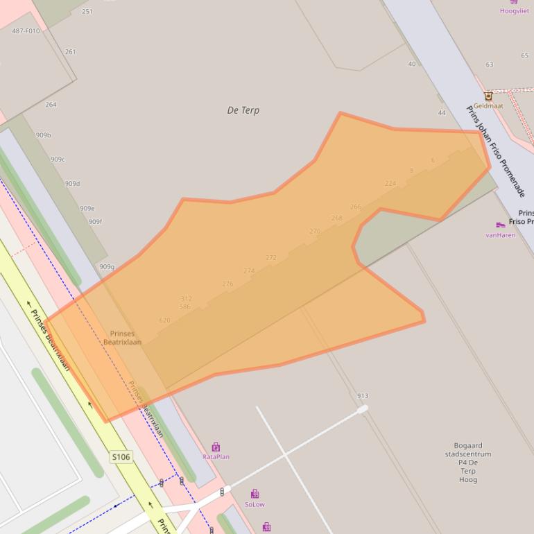 Kaart van postcodegebied 2284DR.