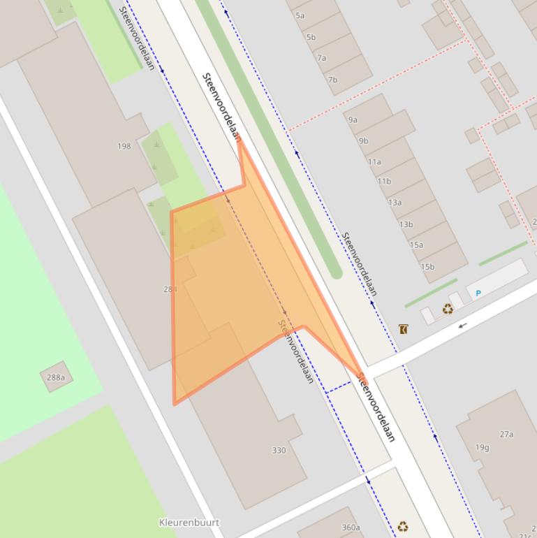 Kaart van postcodegebied 2284EE.