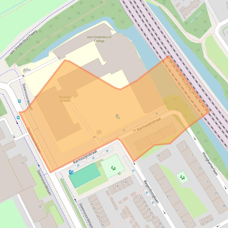 Kaart van postcodegebied 2284GA.