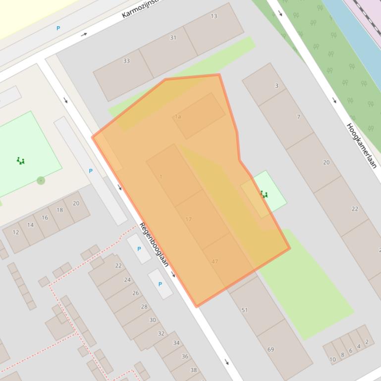 Kaart van postcodegebied 2284GB.