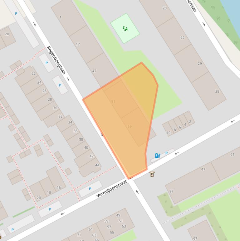 Kaart van postcodegebied 2284GC.