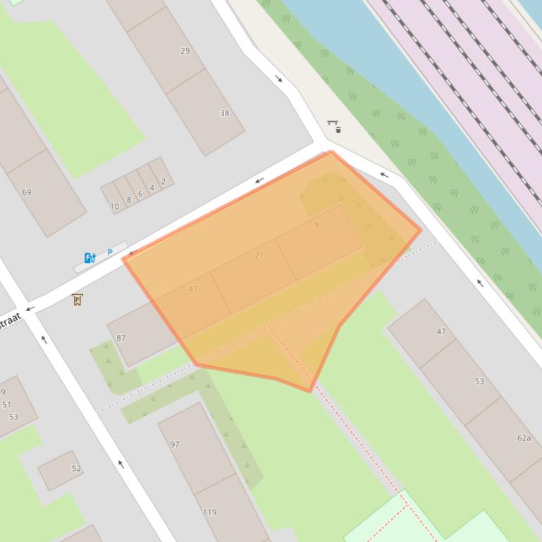 Kaart van postcodegebied 2284GT.