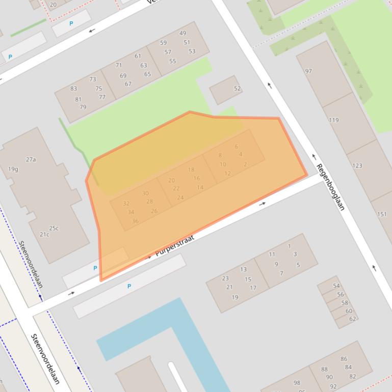 Kaart van postcodegebied 2284GX.