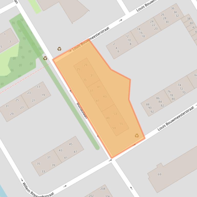 Kaart van postcodegebied 2284JC.