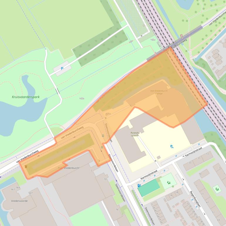 Kaart van postcodegebied 2284TA.