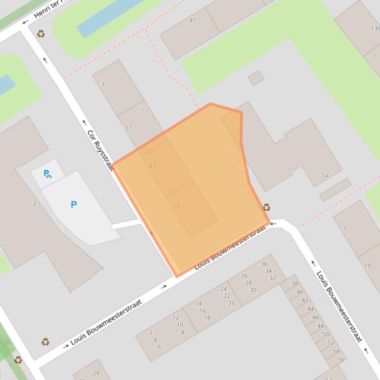 Kaart van postcodegebied 2284XK.