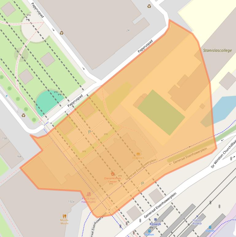 Kaart van postcodegebied 2284XV.