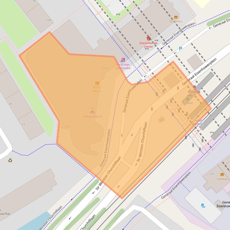 Kaart van postcodegebied 2284XW.