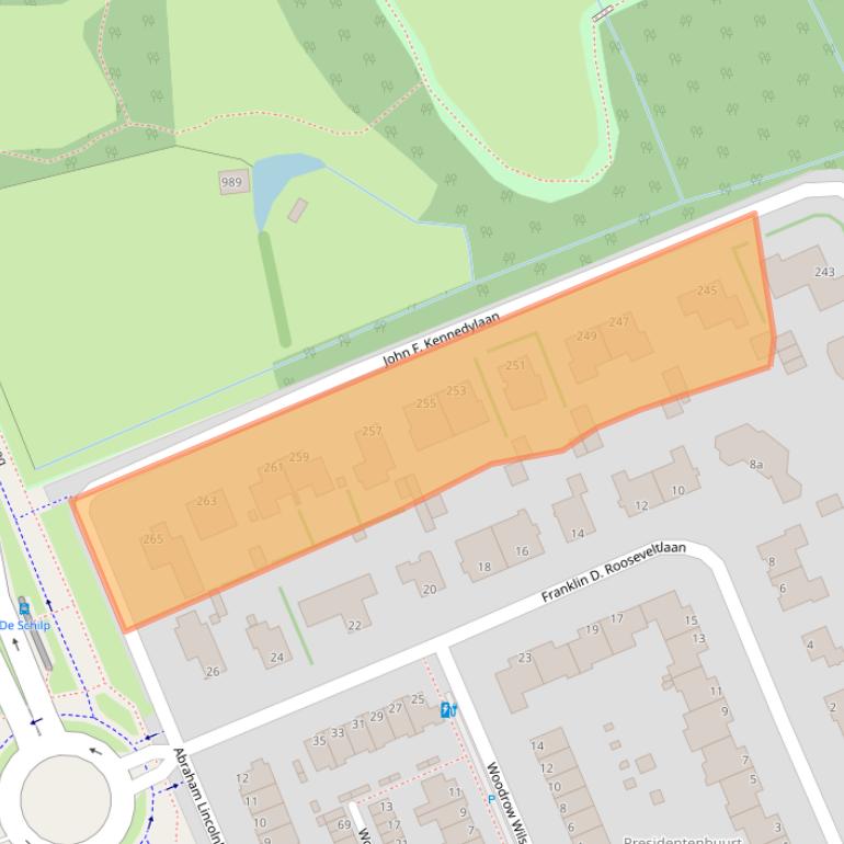 Kaart van postcodegebied 2285AJ.