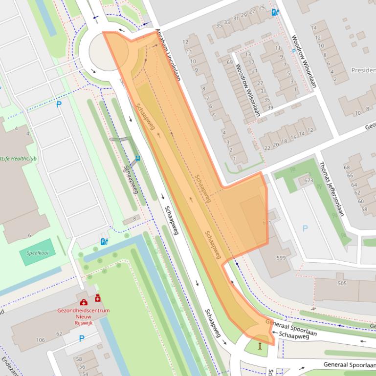 Kaart van postcodegebied 2285AX.