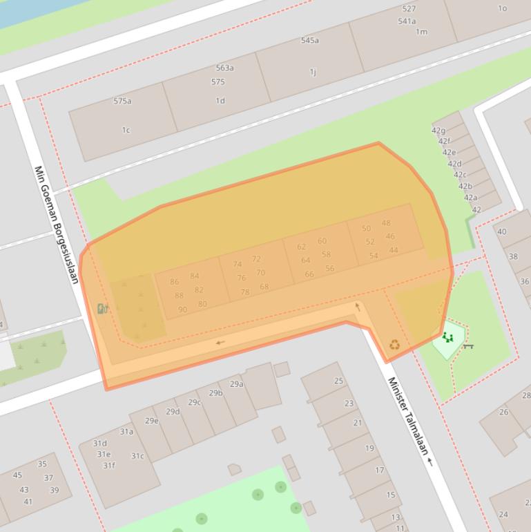 Kaart van postcodegebied 2285EH.