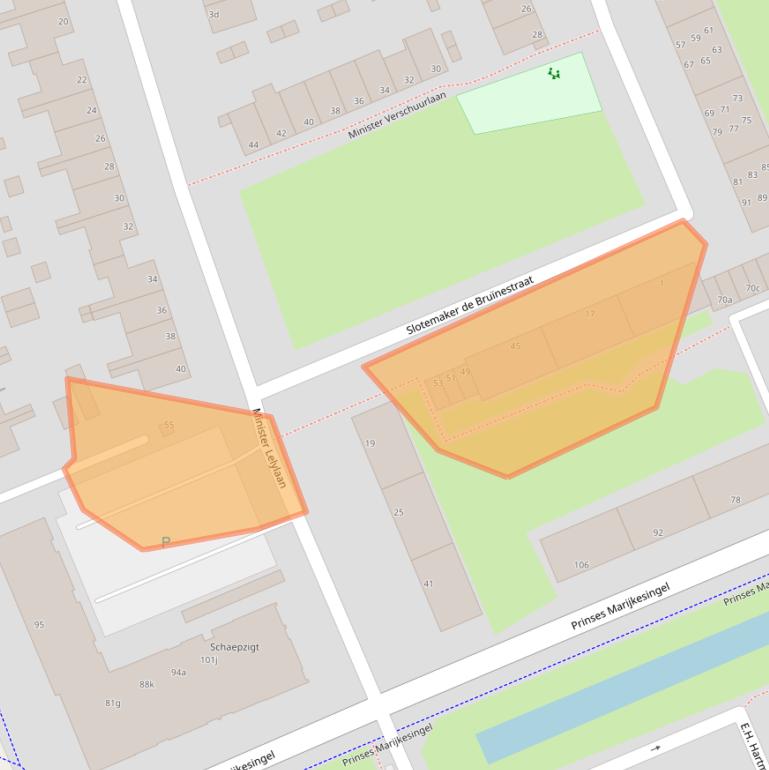 Kaart van postcodegebied 2285GE.