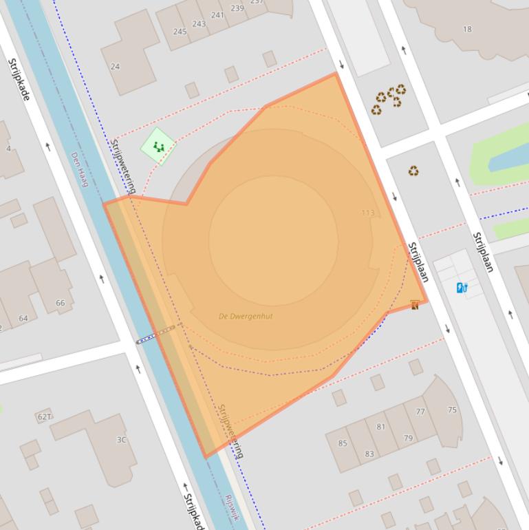 Kaart van postcodegebied 2285GJ.