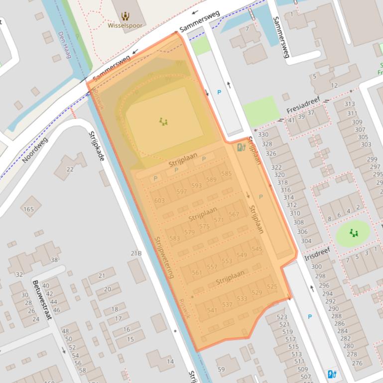 Kaart van postcodegebied 2285GR.