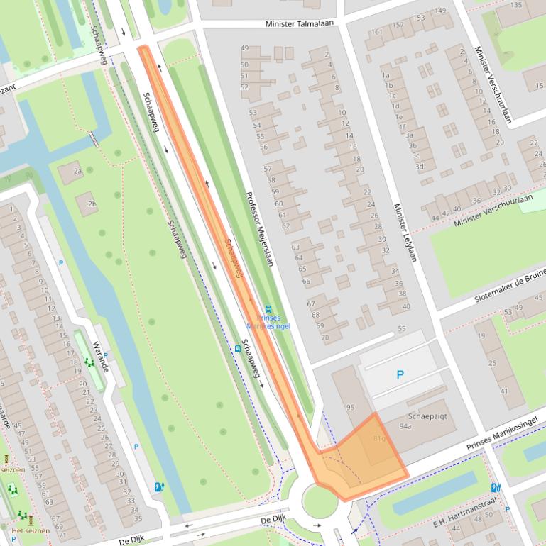 Kaart van postcodegebied 2285GT.
