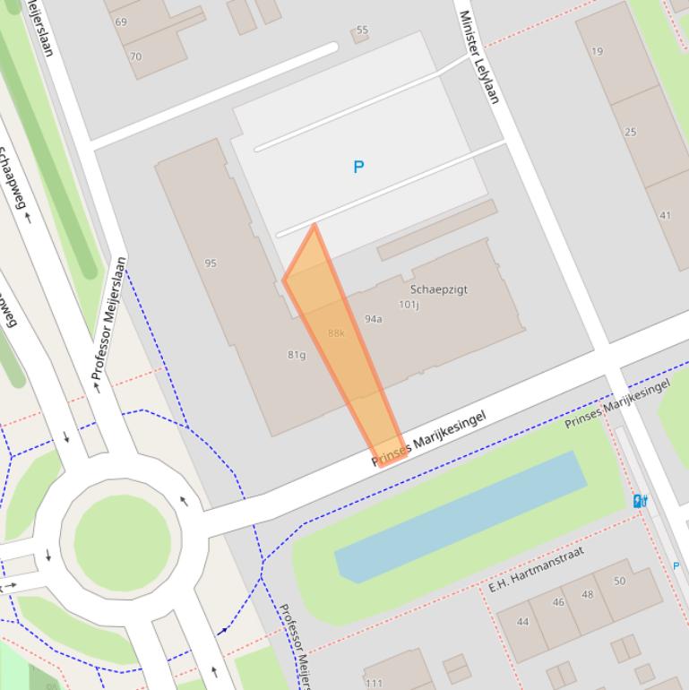 Kaart van postcodegebied 2285GV.