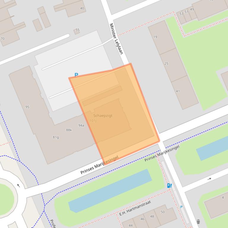 Kaart van postcodegebied 2285GZ.