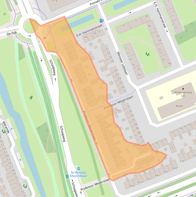 Kaart van postcodegebied 2285HE.