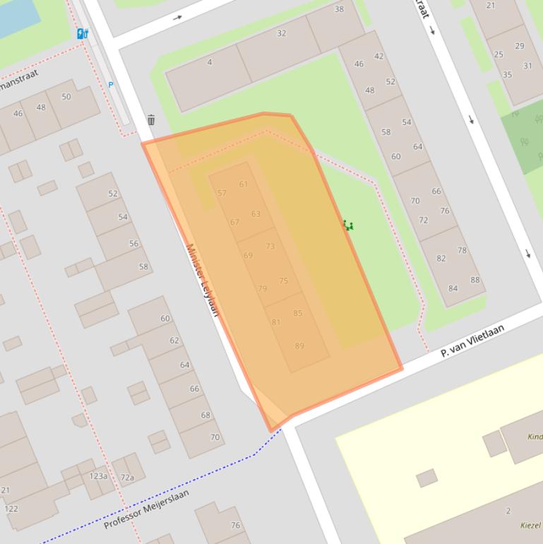 Kaart van postcodegebied 2285HH.