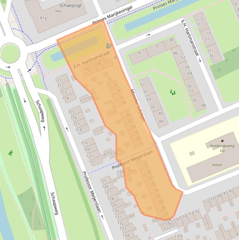 Kaart van postcodegebied 2285HK.