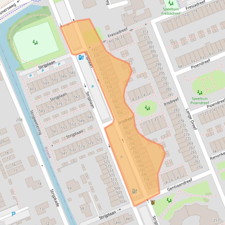 Kaart van postcodegebied 2285HZ.