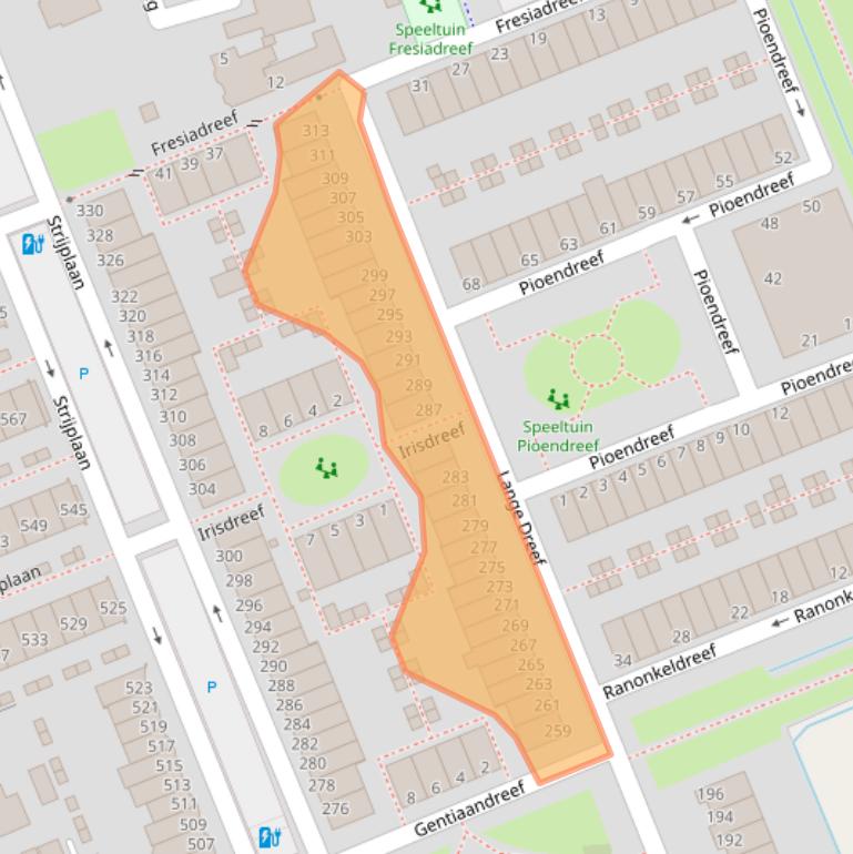 Kaart van postcodegebied 2285KD.