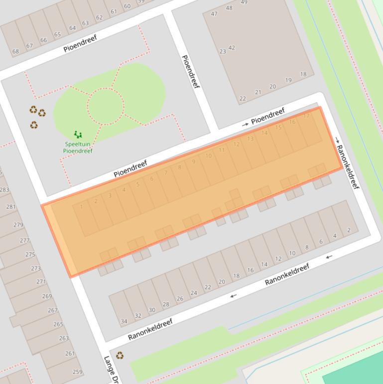 Kaart van postcodegebied 2285KM.