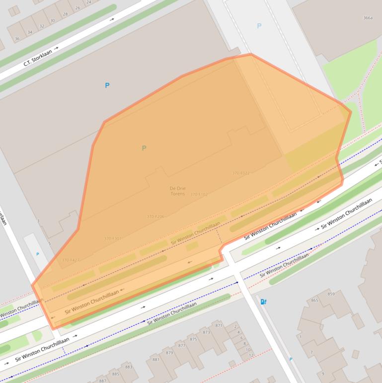 Kaart van postcodegebied 2285SJ.