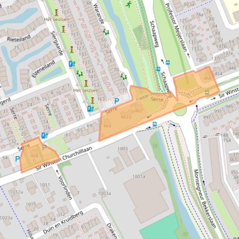 Kaart van postcodegebied 2285SN.