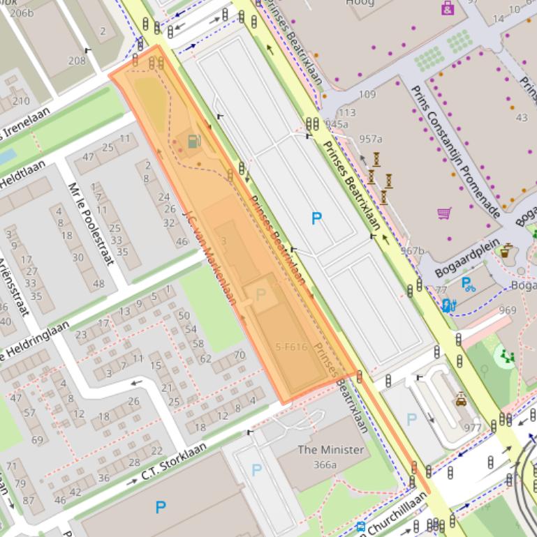 Kaart van postcodegebied 2285VL.