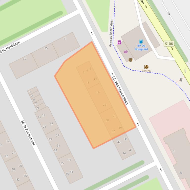 Kaart van postcodegebied 2285VM.