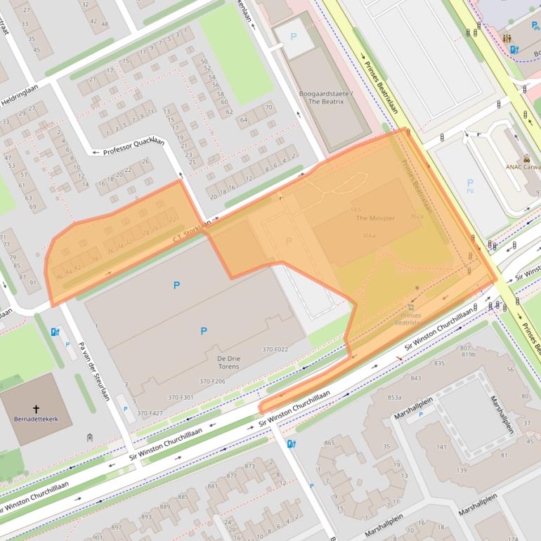 Kaart van postcodegebied 2285VV.