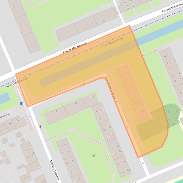 Kaart van postcodegebied 2285XA.