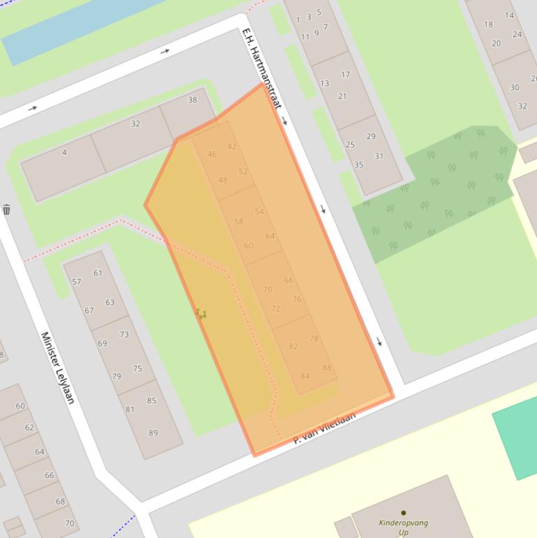 Kaart van postcodegebied 2285XC.