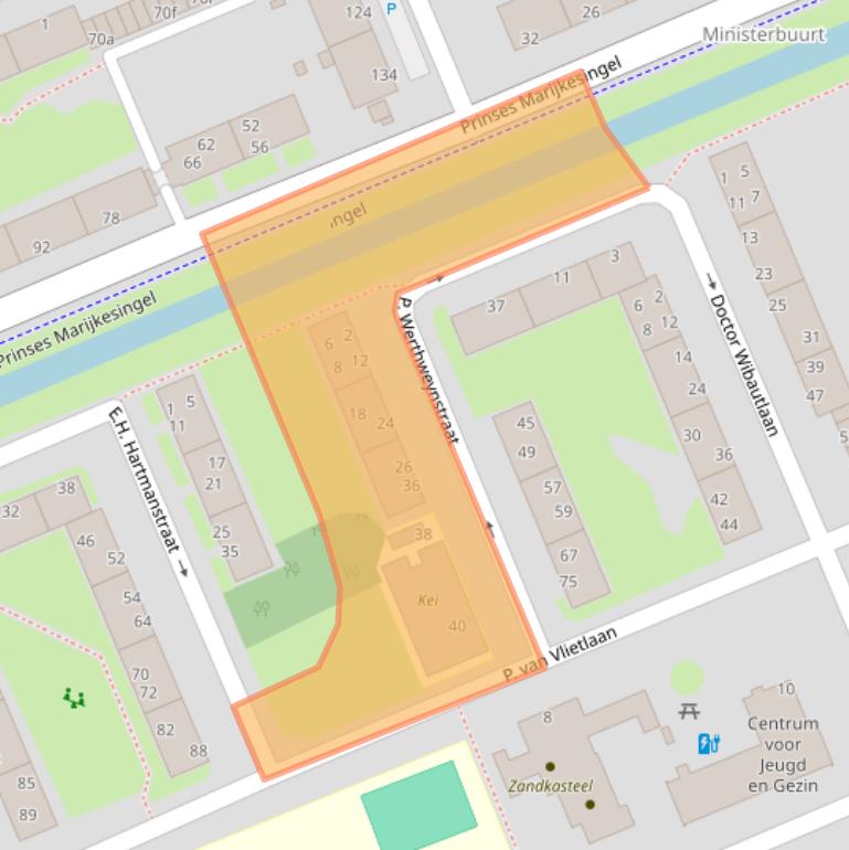 Kaart van postcodegebied 2285XG.