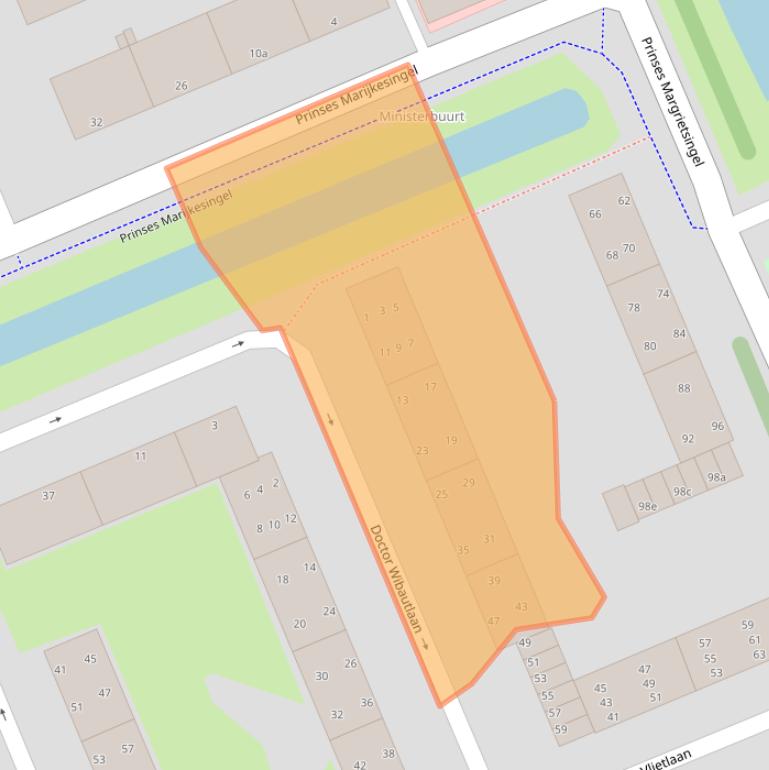 Kaart van postcodegebied 2285XH.