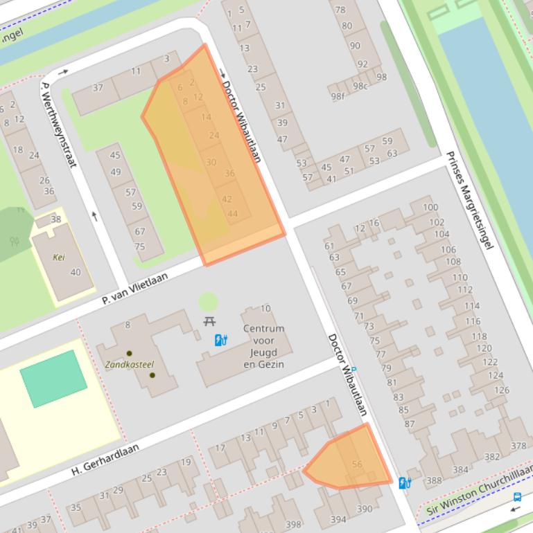 Kaart van postcodegebied 2285XK.