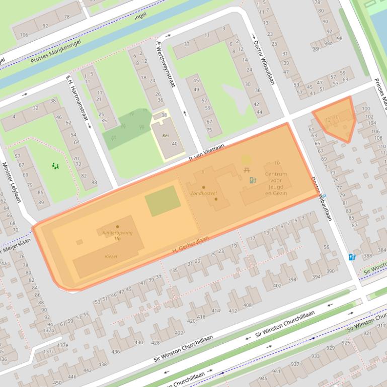 Kaart van postcodegebied 2285XM.