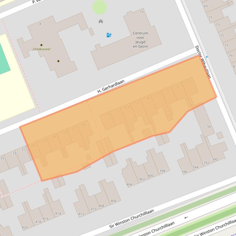 Kaart van postcodegebied 2285XN.