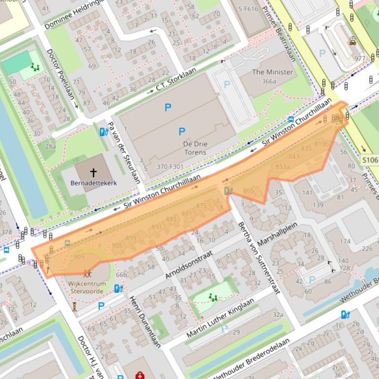 Kaart van postcodegebied 2286AA.