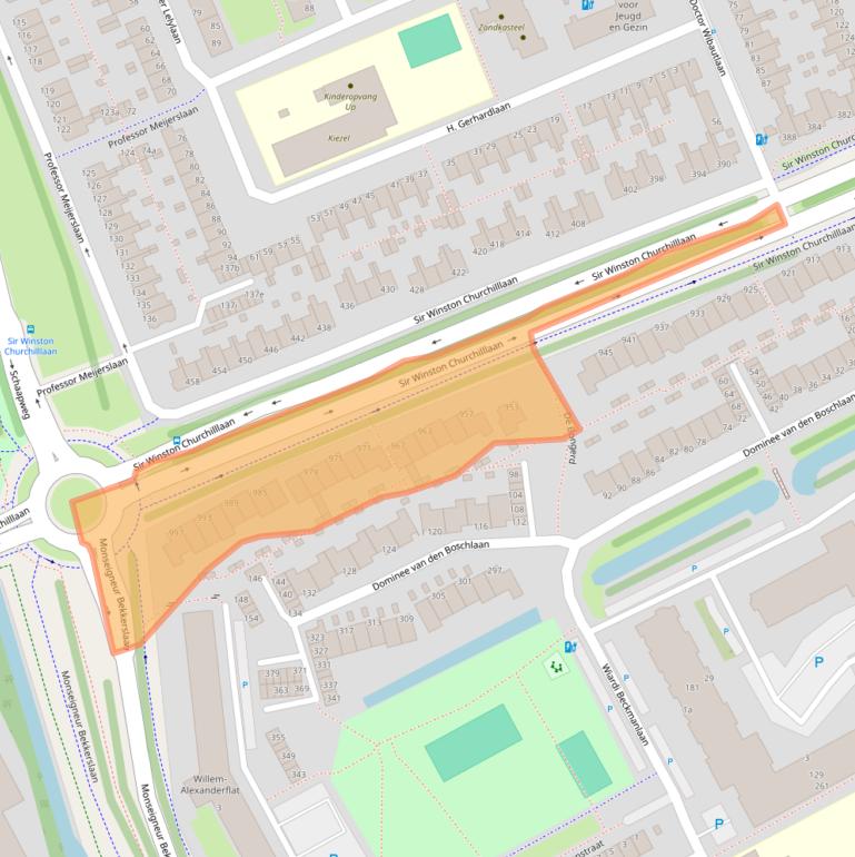 Kaart van postcodegebied 2286AC.