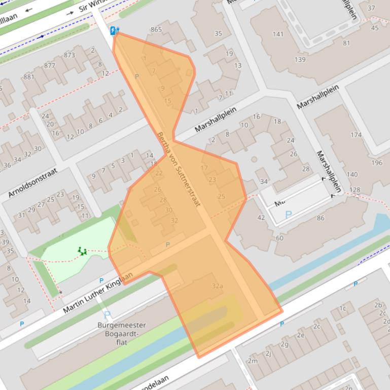 Kaart van postcodegebied 2286AE.