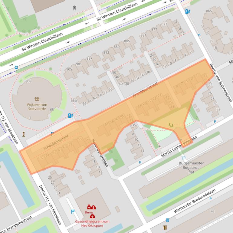 Kaart van postcodegebied 2286AG.