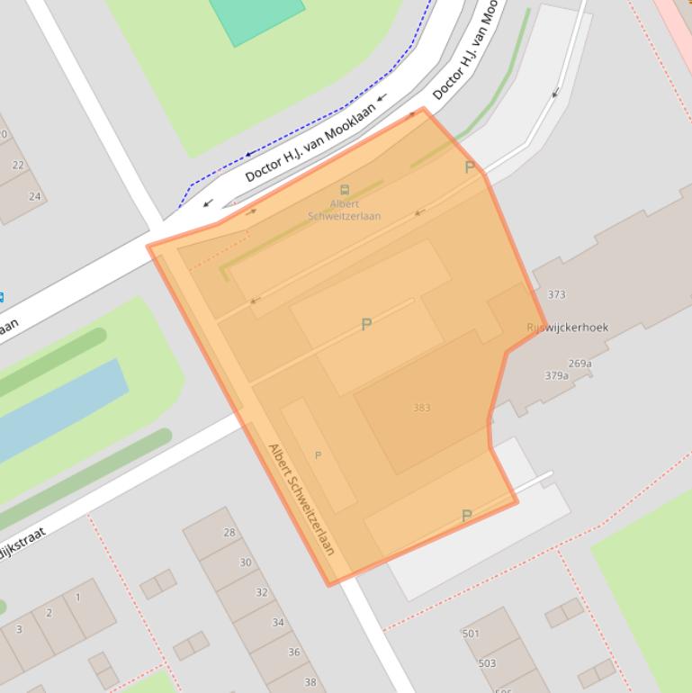 Kaart van postcodegebied 2286BJ.